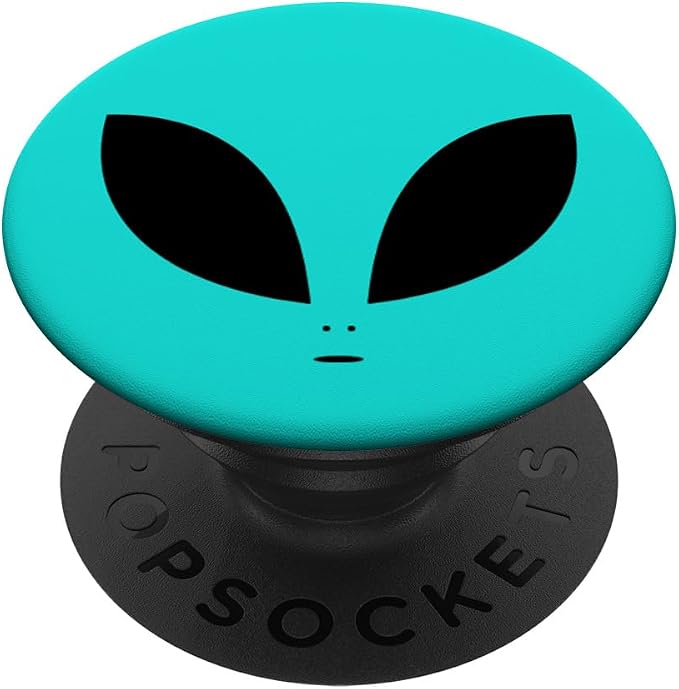 Black Light Teal Alien PopSockets Adhesive PopGrip