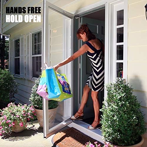 Touch 'n Hold Smooth Door Closer - Single Kit (Almond) - Standard-Duty Door Closer with Touch-Button Hold Open Feature & Smooth Closing Motion – for (Medium & Lightweight) Storm, Screen Doors.