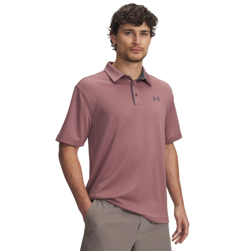 Under Armour Men's Tech Golf Polo, (651) Maroon Mist / / Pitch Gray, X-Large Tall