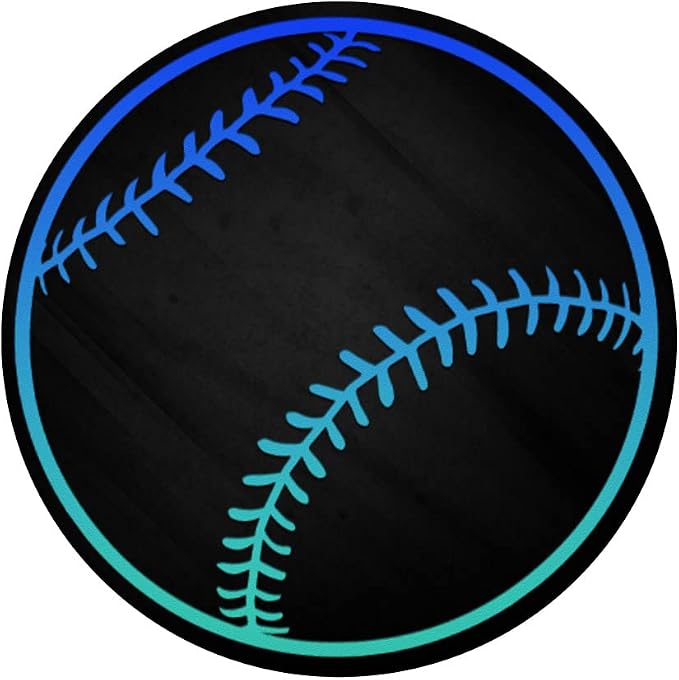 Turquoise Teal Blue Baseball Softball On a Black PopSockets Adhesive PopGrip