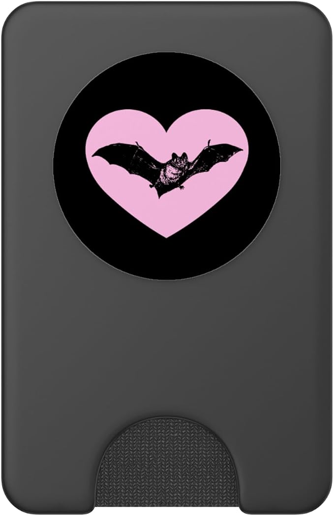 Gothic Bat Red Heart Goth Halloween Valentine's Day PopSockets Adhesive PopGrip