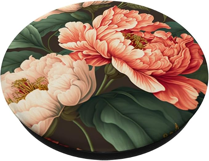 Vintage Peony Inspired Flower Plant Lover Funny gardening PopSockets Adhesive PopGrip