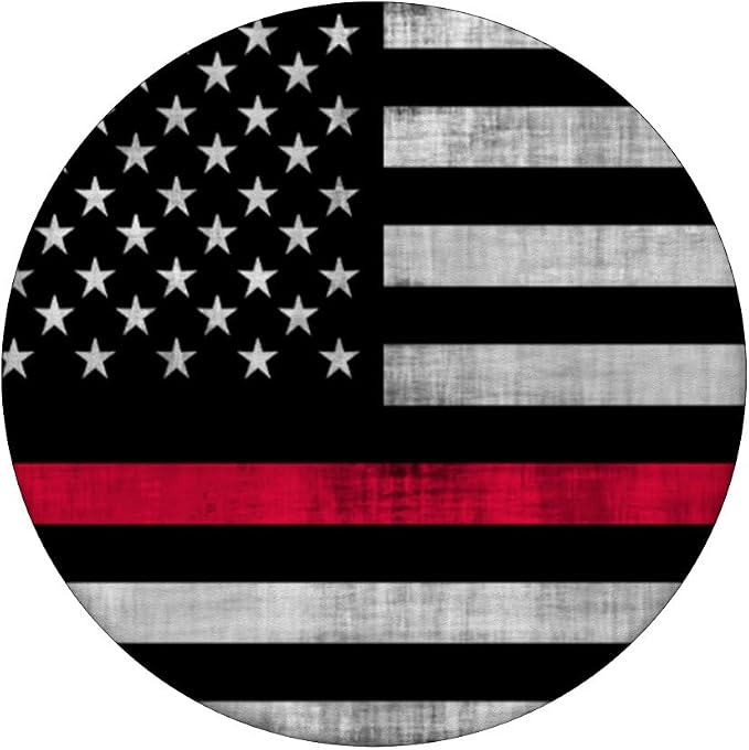 4th Of July Patriotic USA Flag Thin Red Line Firefighter PopSockets Adhesive PopGrip