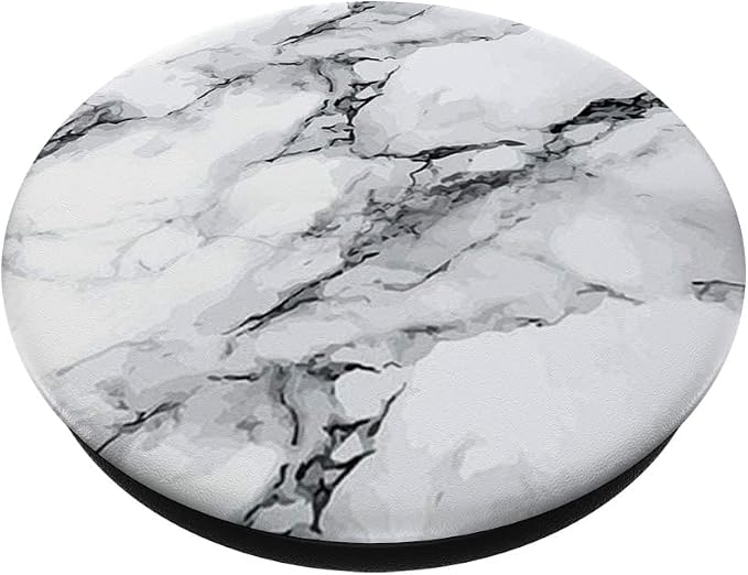 Marbled Design White And Black PopSockets PopGrip: Swappable Grip for Phones &amp Tablets