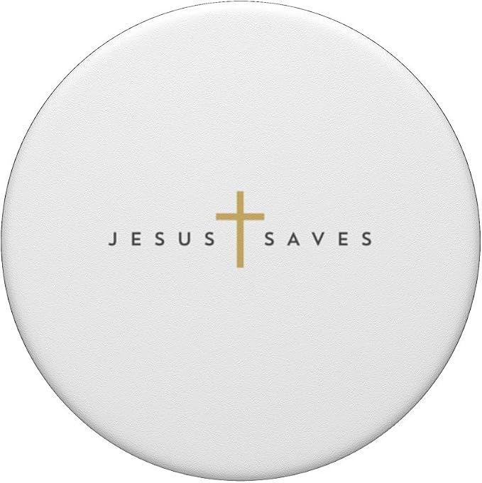 Jesus Saves Cross Gold Thin Christian Jesus White 33andme PopSockets PopWallet for MagSafe