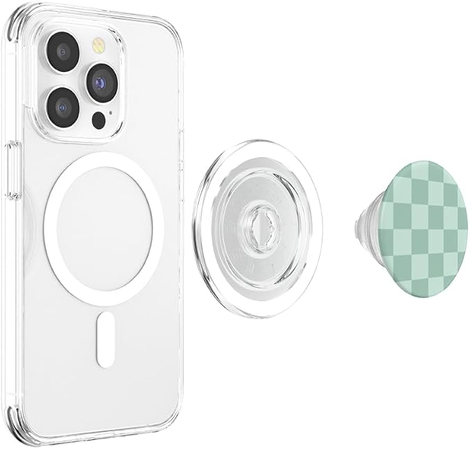 Mint Green Checkered PopSockets Adhesive PopGrip