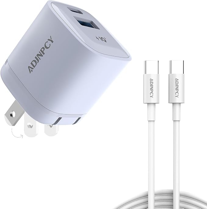 GT II 45W USB-C USB-A Charger Compact and Foldable Supports PPS Fast Charging with USB-C Cable Compatible Galaxy S25/S24/S23/Z FoldiPhone 16/15 SeriesiPad (45W 2Pack Black)