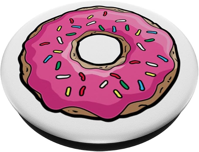 Pink Donut Sprinkles Funny Food Doughnut Lovers PopSockets Adhesive PopGrip
