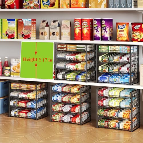 JKsmart 4-Tier Can Rack Organizer for Pantry, Adjustable Can Storage Holder for Various Ounces of Canned food Soda Drinks, Can Dispenser Holds Up to 48 Cans for Cupboard Cabinet - size: 4 Tier - 1Pack
