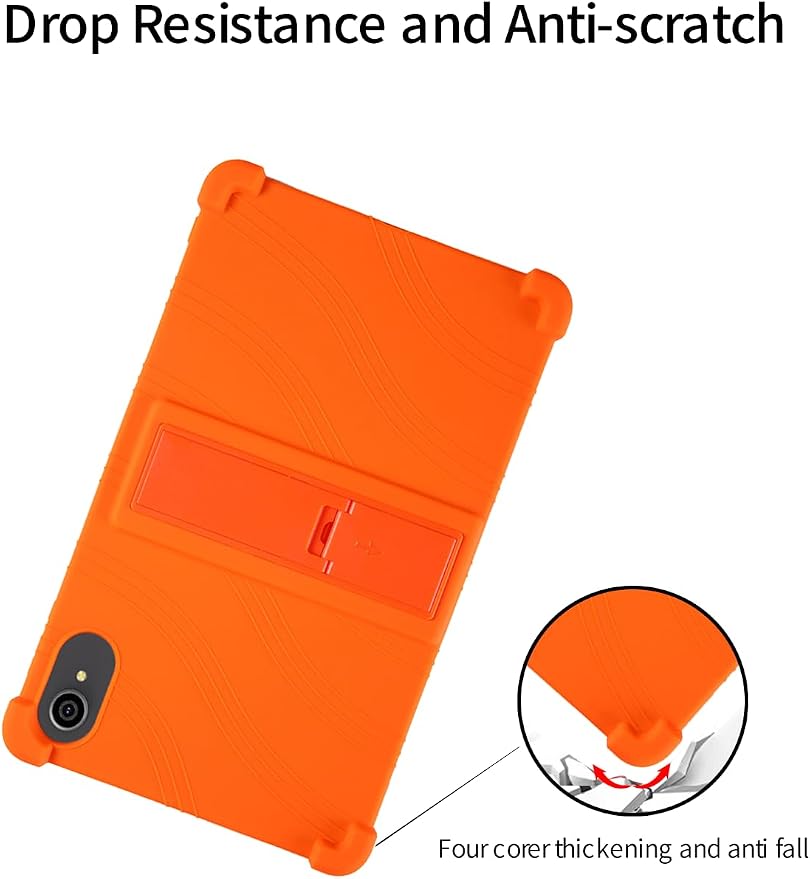 for ApoloSign EP103A 10.1 Tablet CaseBOVUGAC Soft Silicone Case Adjustable Stand Shockproof Kids Friendly (Black)
