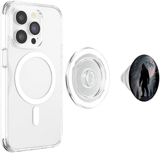 Bigfoot Yeti Sasquatch Stars Moon Starry Night PopSockets Adhesive PopGrip
