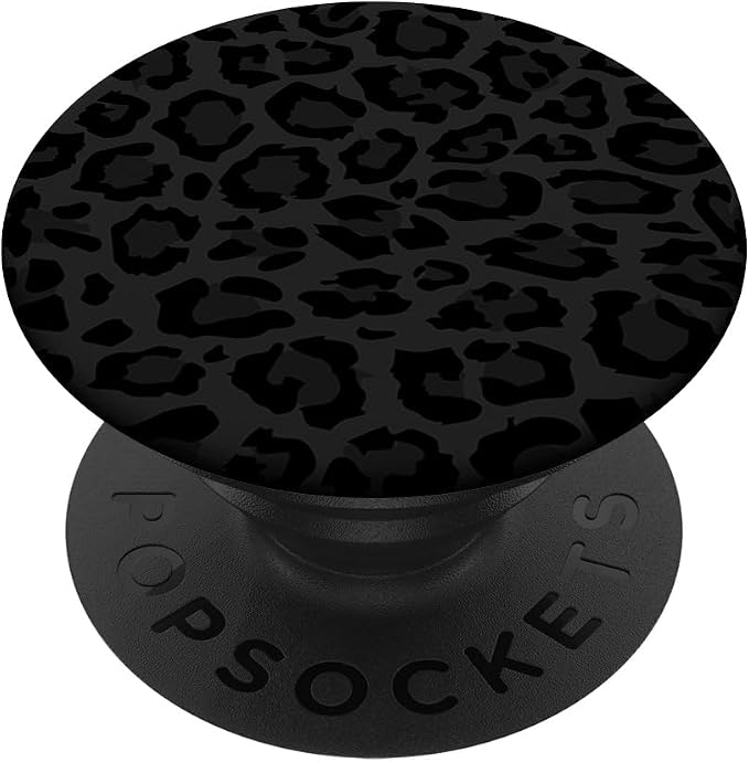 Black Gray Cheetah Print Leopard Skin Pattern PopSockets Adhesive PopGrip