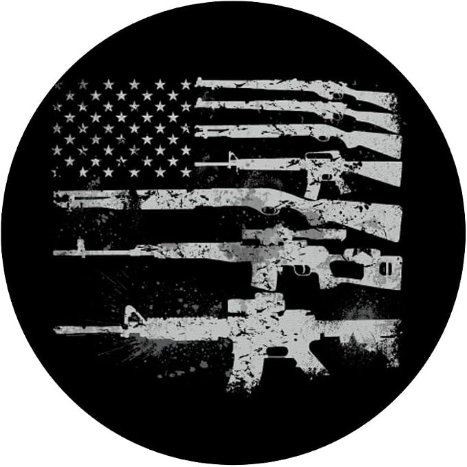 USA Flag Guns Weapons Rifles 2A Amendment PopSockets Adhesive PopGrip