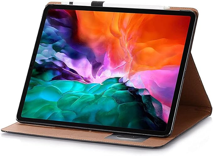 iPad Pro 13'' (M5 2025) (M4 2024) Case DMaos Vintage Book Synthetic Leather Stand Folio Smart Cover Auto Sleep/Wake Business Document Card Holder - Black