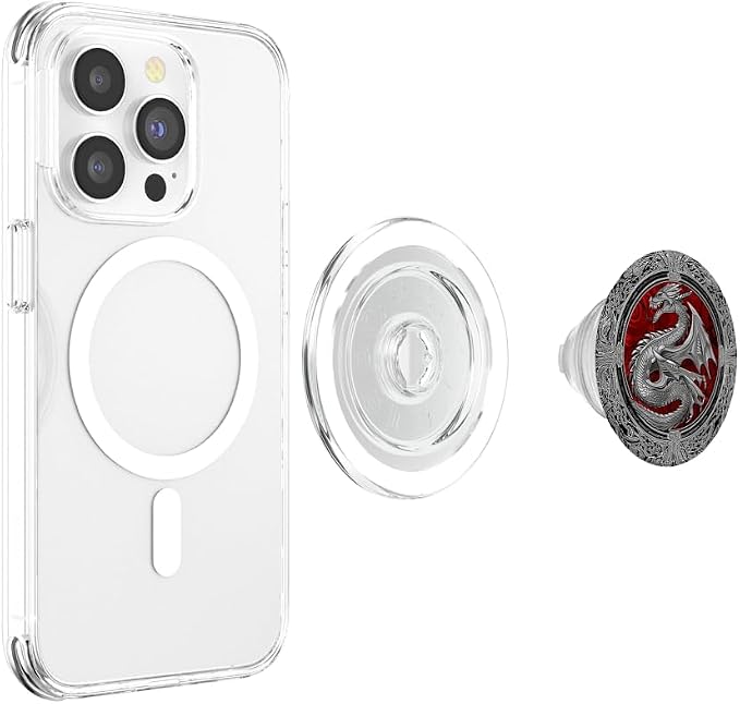 Viking Dragon Silver Chinese Dragons Mythology Fantasy PopSockets PopGrip for MagSafe