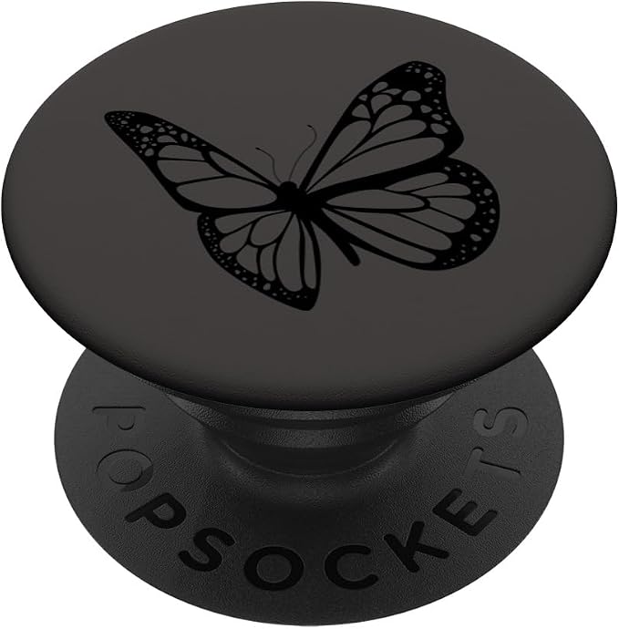 Black Gray Butterfly PopSockets Adhesive PopGrip