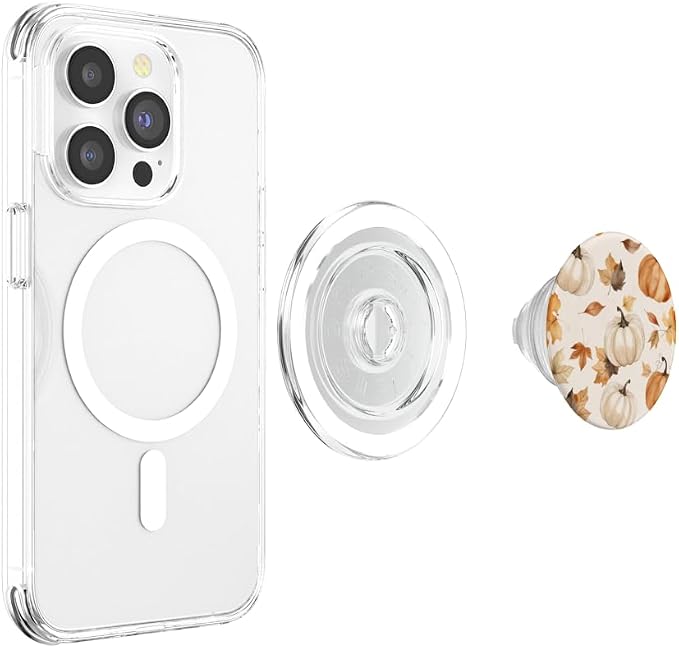 Cute Fall Pumpkin and Leaf Pattern Autumn Design PopSockets Adhesive PopGrip