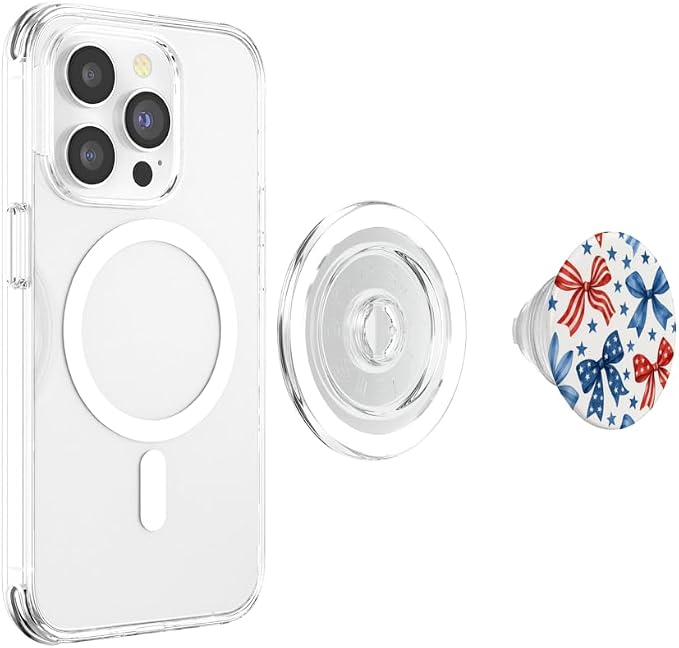 4th of July Red White Blue Bows and Stars PopSockets Adhesive PopGrip