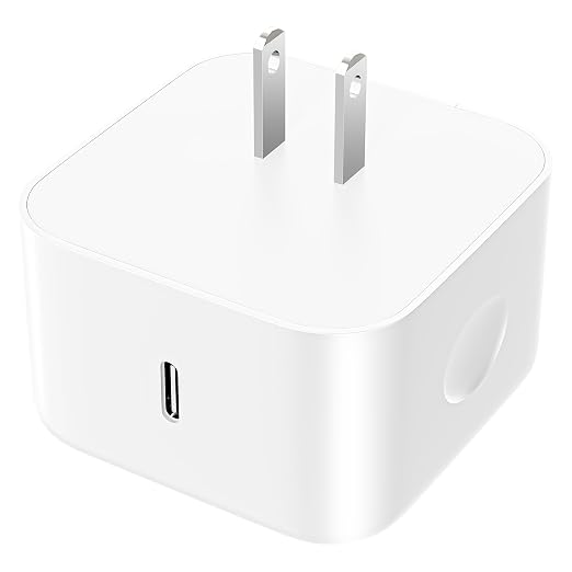 iPhone 17 Charger 40-60W Foldable USB C Fast Charging Block Single Port Apple 40W Dynamic Power Adapter with 60W MaxApple Charger for iPhone 17 Pro Max/Air/16/15/14/13/12/11 SeriesiPad Pro Air Mini