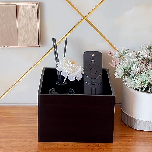 Remote Control Holder, TV Remote Organizer Caddy for Table, Acrylic Remote Storage Box, Black