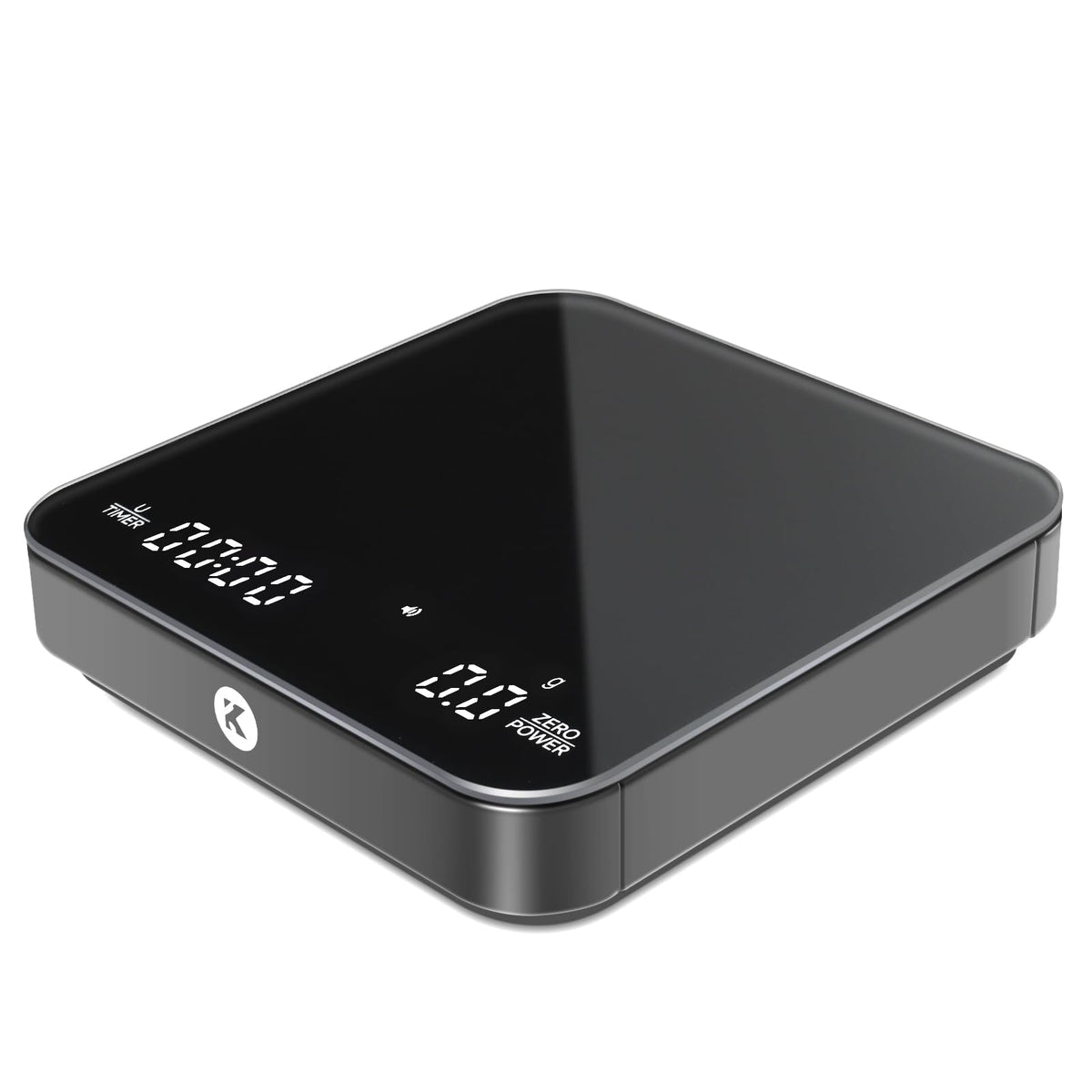 KitchenTour CaféMetric Coffee Scale with Timer 0.1g/2000g - Precision Small Scale for Espresso & Pour Over - Mini Scale with LED Display AAA Battery Black