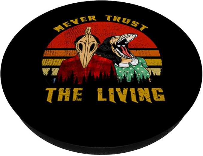 Never Trust The Living Retro Vintage Creepy Goth Grunge Emo PopSockets Adhesive PopGrip