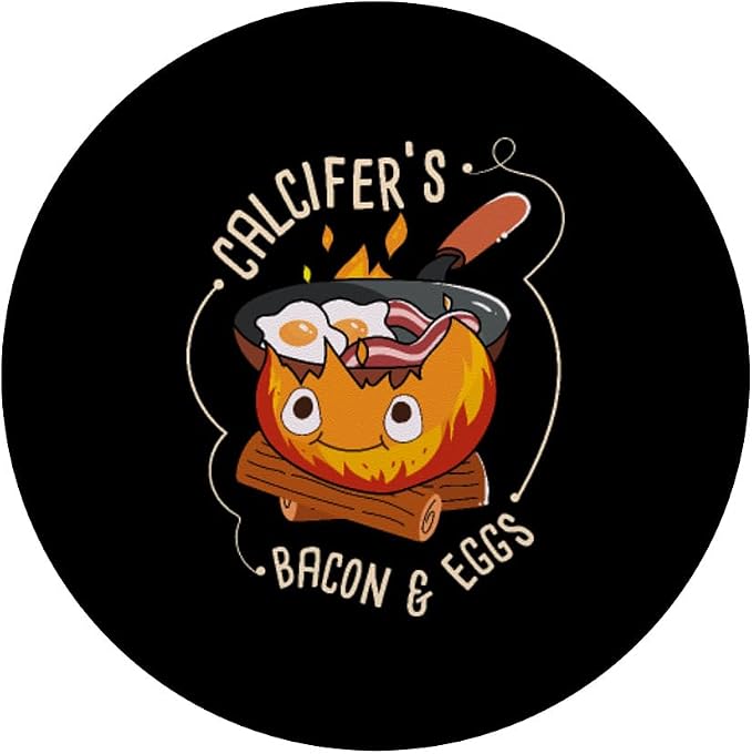Calcifers Bacon and Egg I Camping Cooking I Bacon PopSockets Adhesive PopGrip