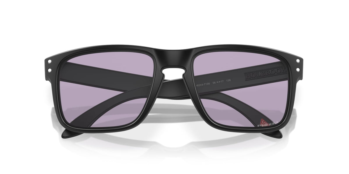 Oakley OO9244 Holbrook Low Bridge Fit Sunglasses, Matte Black/Prizm Slate, 56 mm