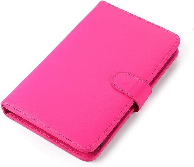 Verizon OEM Leather Folio / Slim and Light Cover Case for Samsung Galaxy Tab E 8'' (With Stand and Auto Wake / Sleep Feature) - Pink