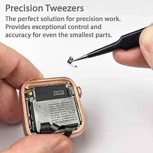 HowFixit Precision Tweezers Set for Working with Small Parts, Anti-Static, Non-Magnetic, Acid-Proof, Anti-Corrosion, and Indispensable for Repair Electronics and Soldering