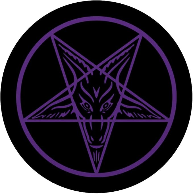 Purple Satanic Pentagram Star Baphomet Devil Hail Satan 666 PopSockets Adhesive PopGrip
