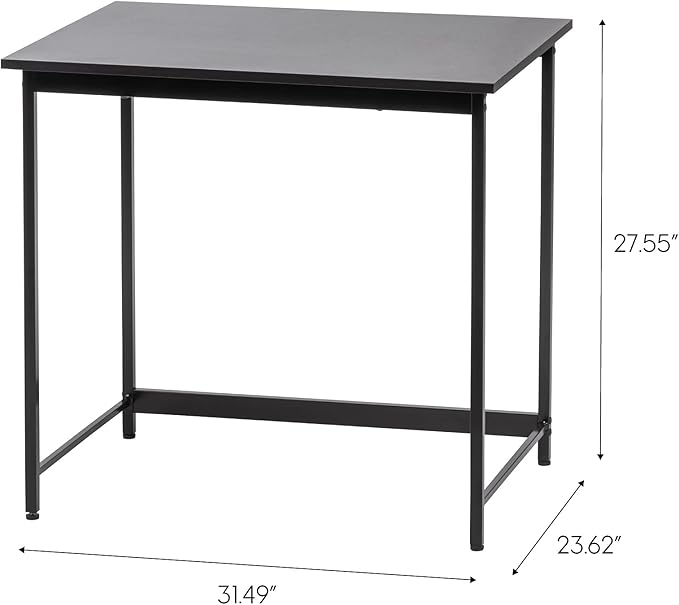 IRIS USA, Inc. 32 Inch Modern Laptop and Computer Desk Office Table for Home Office, Water and Scratch Resistant Surface Gaming Desk, Easy to Assemble Black Desk