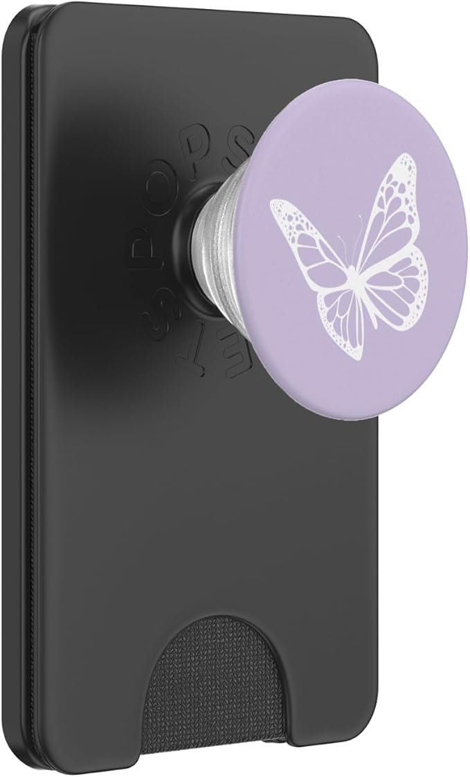 White Light Pastel Purple Butterfly PopSockets Adhesive PopGrip