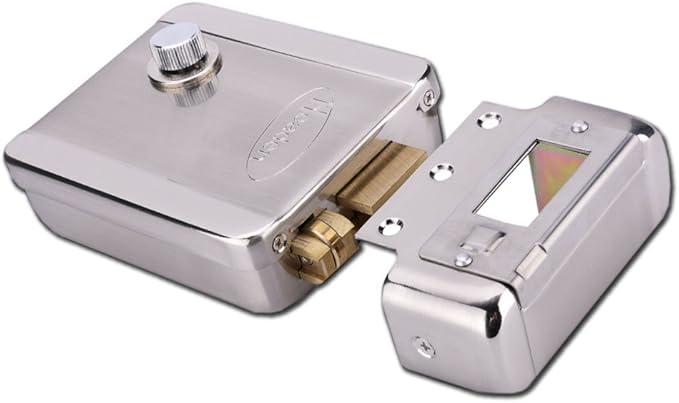 AMOCAM Electric Electronic Door Lock for Video Intercom Door Phone Vidoe doorbell DC 12V Stainless Steel E-Lock Support Wooden Glass Metal Fireproof Door