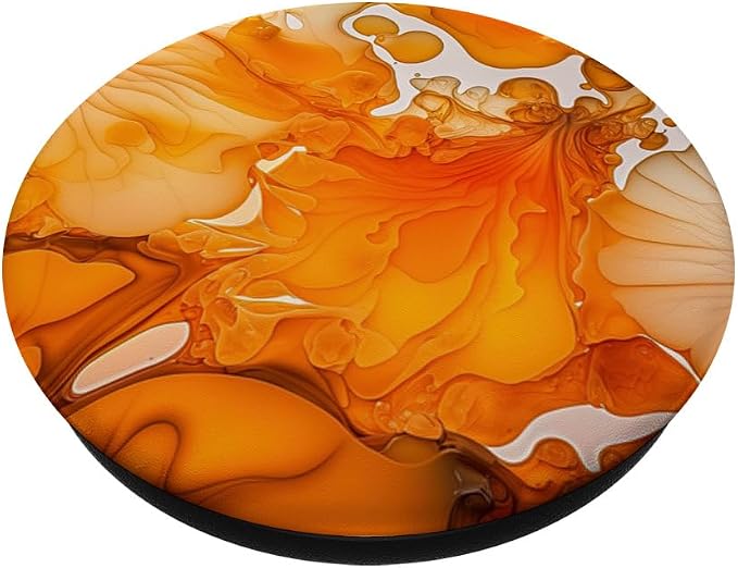 Ink Orange Abstract Illustration Phone Popper Marbled PopSockets Adhesive PopGrip