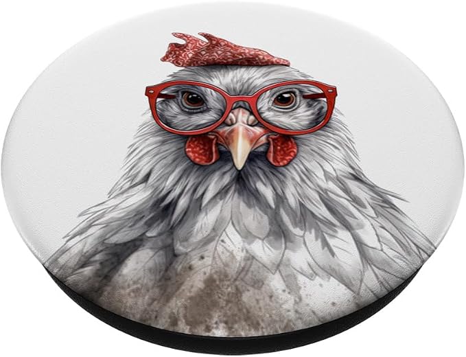 Funny Chicken Hen Wearing Sunglasses Farmer Chicken Lover PopSockets PopGrip for MagSafe