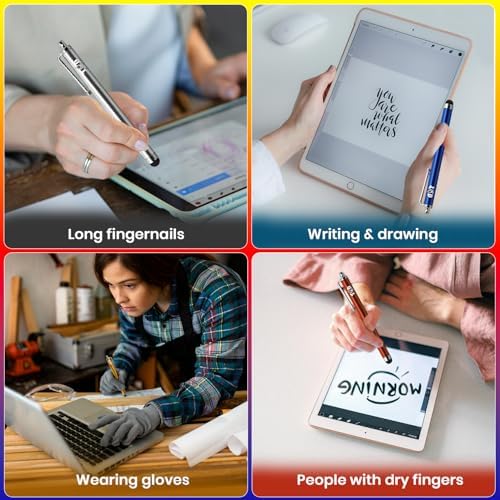 TCD 100 Pack Stylus Pen for iPad High Precision Universal Capacitive Bulk Digital Stylus Pen – Compatible w/iPhone Tablet Touchscreen Laptop – Rubber Tip Black Styluses for All Touch Screen Devices