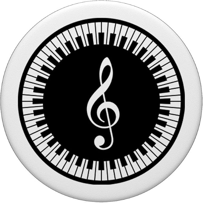 Music Symbol Circular Piano G-Clef Art Cool Musician Gift PopSockets Adhesive PopGrip