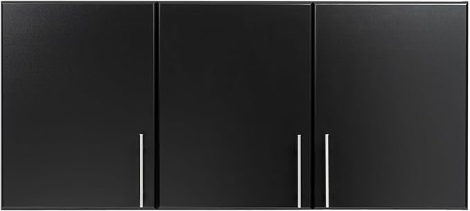 Prepac Elite 54" Wall Cabinet, Black Storage Cabinet, Bathroom Cabinet, Pantry Cabinet with 2 Adjustable Shelves 12" D x 54" W x 24" H