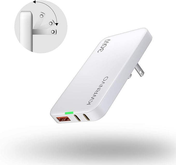 Flat USB Wall Charger 3 Ports Ultra-Slim Fast Wall Charger for Pixelbook iPad Pro iPhone 17/16/15/14 Black