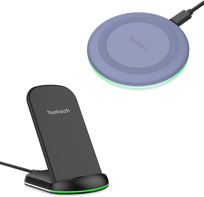 [2 Pack] Wireless Charging Pad Stand Bundle