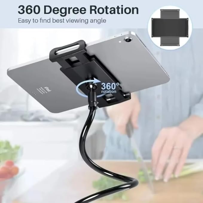 Multifunctional Lazy Phone and Tablet Universal Holder 80cm Tablet Holder Stand for iPad Air Mini or Other 4.7-10.5 Devices (Black)