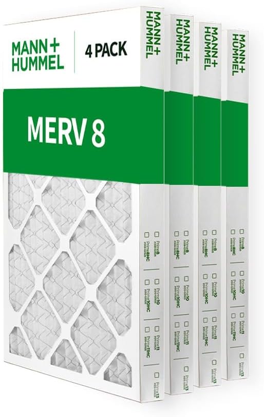 Mann+Hummel 16x24x2 MERV 8 Pleated HVAC AC Furnace Air Filters. 4 Pack.