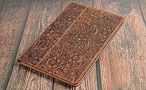 Gexmil Genuine Leather Case for iPad pro 11 Inch 2022/2021 4th/3rd Gen iPad Pro 11 2020/2018 Cover 2nd/1st Gen. CoverReal Leather Cowhide ShockproofFloral Pattern | Genuine Leather Cover for iPad P
