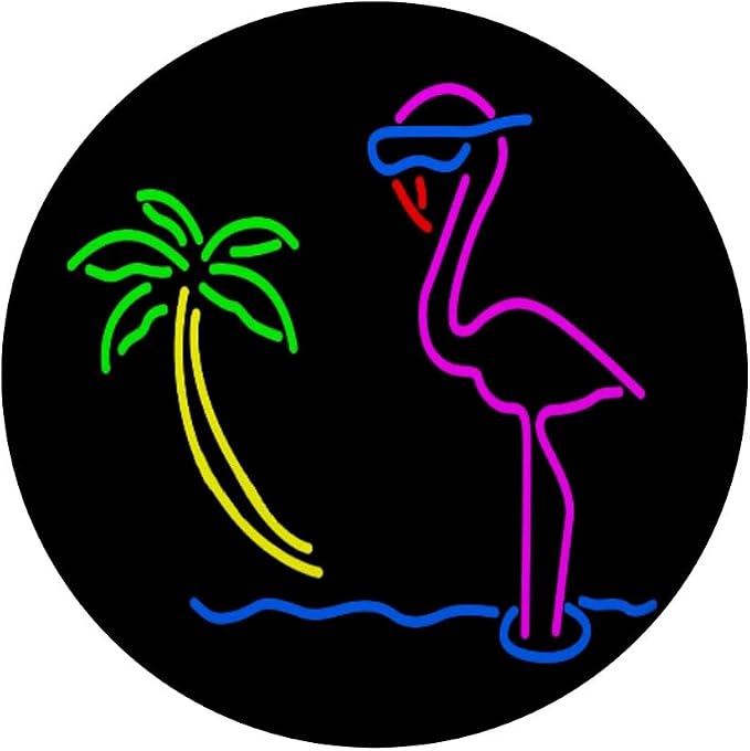 Neon Pink Flamingo Tropical Colorful Artwork Pop-Socket PopSockets Adhesive PopGrip