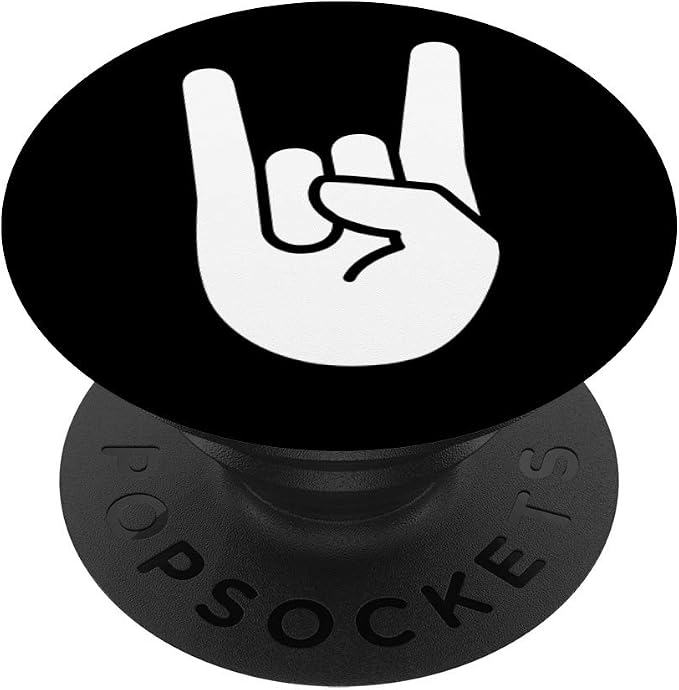 Rock n Roll Heavy Metal Hand Sign Silhouette PopSockets PopGrip: Swappable Grip for Phones &amp Tablets