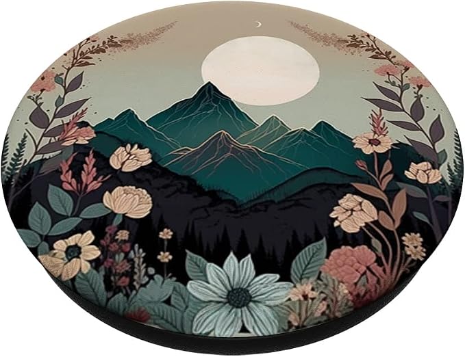 Boho Chic Floral Wreath Forest Nature Mountain Cute Pastel PopSockets Adhesive PopGrip