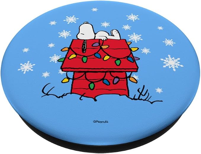 Peanuts Holiday Snoopy Dog House Lights PopSockets Adhesive PopGrip