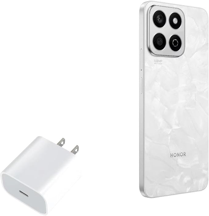 BoxWave Charger Compatible with Honor X7c - PD GAN miniCube (30W) 30W Tiny PD GAN Type-C Wall Charger - Winter White