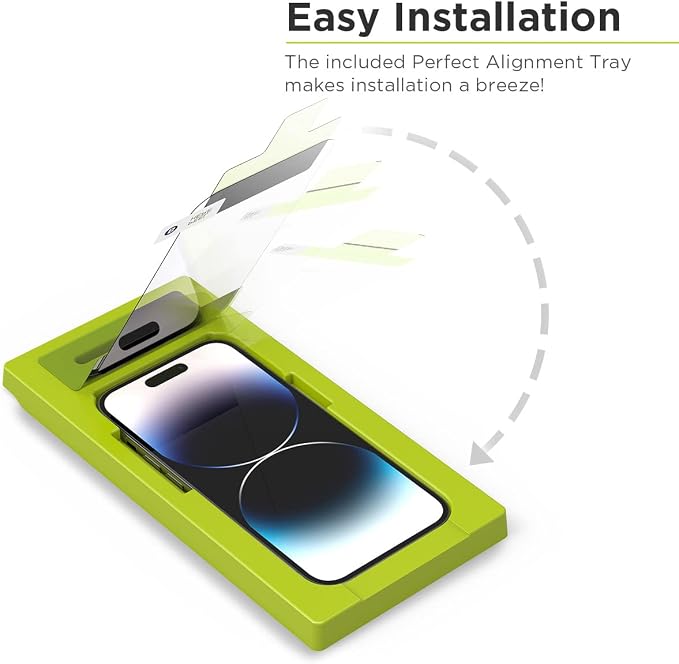 PureGear Maximum Clarity HD Tempered Glass Screen Protector for Apple iPhone 14 Pro Max (2022) 6.7 Full Coverage Case Friendly Fit Lifetime Replacement (Self Alignment Installation Tray included)